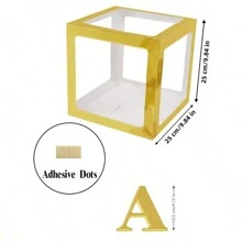 1个透明信箱式生日婚礼定制名字气球盒,适合一周岁生日派对装饰,可印制“亲爱的/甜心/宝贝”字样,也可用于圣诞节装饰,大号透明盒,适用于节日派对装饰、家居装饰、壁炉装饰、淋浴间装饰等。 - 金色 - 查看 3