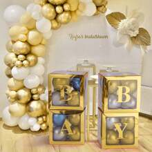 1个透明信箱式生日婚礼定制名字气球盒,适合一周岁生日派对装饰,可印制“亲爱的/甜心/宝贝”字样,也可用于圣诞节装饰,大号透明盒,适用于节日派对装饰、家居装饰、壁炉装饰、淋浴间装饰等。 - 金色 - 查看 5