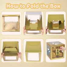 1个透明信箱式生日婚礼定制名字气球盒,适合一周岁生日派对装饰,可印制“亲爱的/甜心/宝贝”字样,也可用于圣诞节装饰,大号透明盒,适用于节日派对装饰、家居装饰、壁炉装饰、淋浴间装饰等。 - 金色 - 查看 4