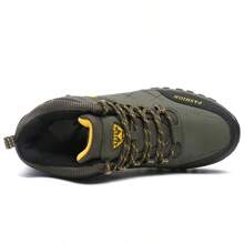 Men's Lace-Up Sports Shoes, Fashionable And Comfortable PU Leather Outdoor Anti-Slip Men's Boots, Breathable Casual Hiking Shoes For Autumn