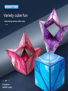 1 Cubo Magnético 3d, Cubo Mágico Para Cambiar El Juguete De Descompresión Del Espacio Geométrico Magnético 3d - Azul - Ver 5