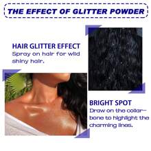 60ml Brightening Glitter Spray, Meets Collarbone Hair Halloween Party Nightclub Outfit Film Finishing Highlighter Glitter Spray