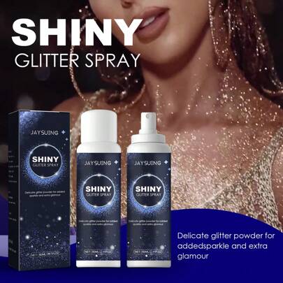 60ml Brightening Glitter Spray, Meets Collarbone Hair Halloween Party Nightclub Outfit Film Finishing Highlighter Glitter Spray