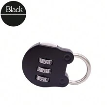 1 pieza Candado de combinación de colores aleatorios, candados de equipaje y maletas con cerradura de código cifrado - Negro - Ver 3