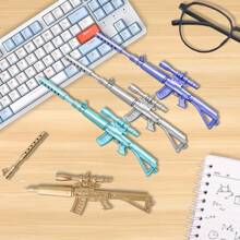 1pc Bullet Shaped Ballpoint Pen, Creative Design Neutral Pen For Students, Dry Quickly Signature Pen, Highly Attractive Writing Tool As Stationery Gift - Black - View 3