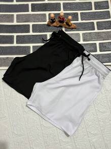 Men Shorts - Black and White - View 3