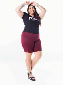 Plus Size Shorts - Màu Tím - Xem 4