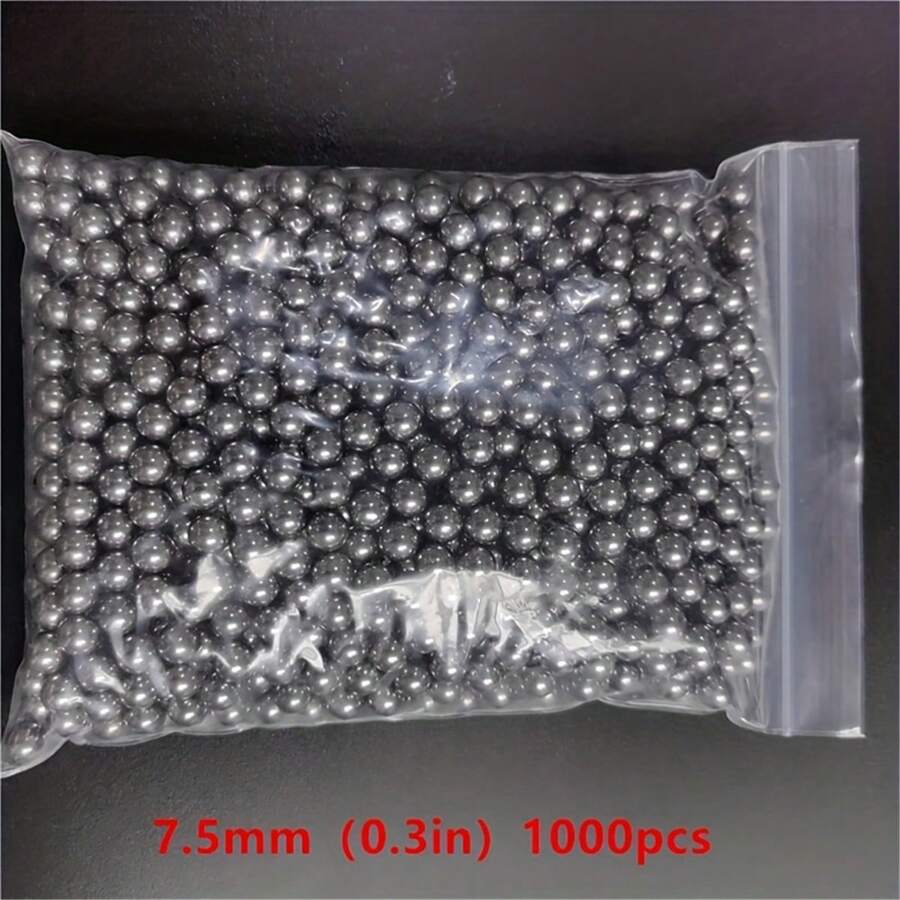 Yernea 1000入組7mm (0.28英寸) - 7.5mm (0.3英寸)精密高碳鋼球,表面明亮,經硬化和拋光,適用於狩獵彈弓,自行車軸承,工業材料,機械輔助設備,鋼球滾輪組件 - 銀色 - 查看 1