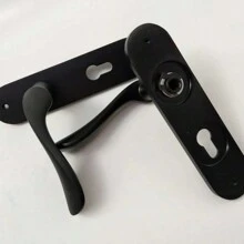 Simple Black Door Lock - Black - View 5