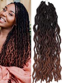 1-6Packs Locs Ombre Crochet Hair, Goddess Locs Faux Locs Roots Dreadlocs Synthetic Braiding Hair Extensions