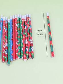 5pcs Blue Santa Claus Design Student Special Pencils - Blue - View 2