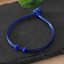 Button Knot Waxed Thread Bracelet, Can Be Used For Beading Diy Bracelet, Semi-finished Handmade Braided Waxed Thread Cord - Royal Blue - View 4