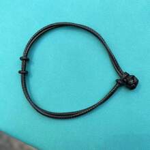 Button Knot Waxed Thread Bracelet, Can Be Used For Beading Diy Bracelet, Semi-finished Handmade Braided Waxed Thread Cord - Royal Blue - View 2