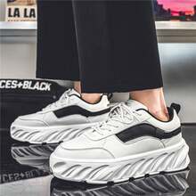 Nam Thể thao & Giải trí Giày Chunky Giày thể thao , Tăng Chiều Cao Giày đi bộ - Đen và trắng - Xem 2