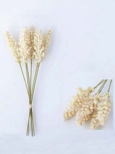 Set de 6 manojos de espigas de trigo y centeno artificiales, en colores blanco/rosa intenso/morado oscuro/morado claro/verde/azul/albaricoque/marfil, para el Día de San Valentín, como regalo