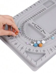 Beaded Necklace Design Board With Scale Diy Jewelry Making Tool - Grey - View 2
