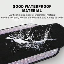 NBTEPEM Bling Car Floor Mats Full Set, Universal Fit Most Cars,SUV, Trucks, 4 Pcs Sparkle Glitter Diamond Carpet For Women Girls With Anti-Slip Pad,Car Mast - Red - View 6