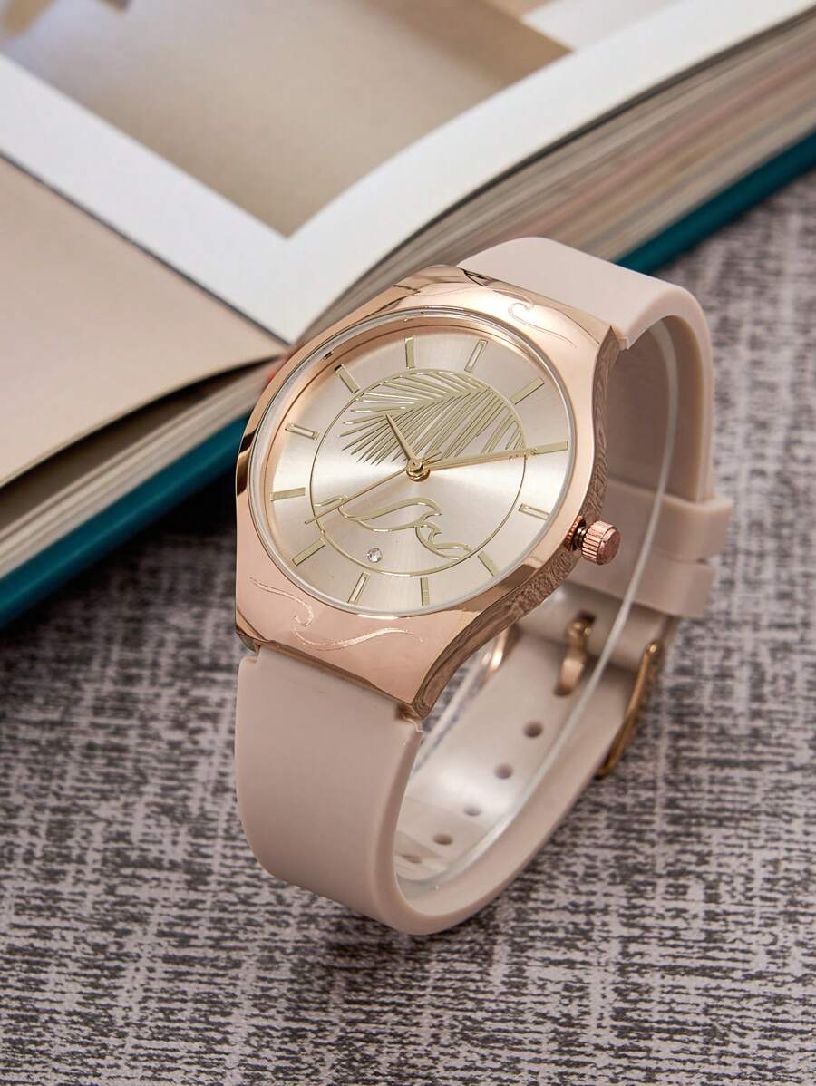 1 buc ceas cu cuarț din silicon, la modă, pentru femei, ca un cadou pentru studenții care se întorc la școală - Caisă - Vizualizare 1