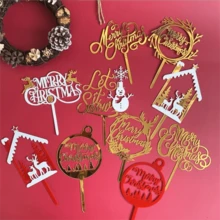1 件聖誕蛋糕裝飾製造商直接供聖誕派對蛋糕插片、甜點桌裝飾用品、蛋糕裝飾用品、烘焙裝飾用品、派對裝飾用品
