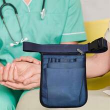 1個時尚休閒的寵物醫生護士工具腰包工作醫療用品收納袋休閒工作肩背袋收納袋工具袋髮套袋理髮師修剪腰帶理髮用品收納袋理髮店毛巾收納腰包適合護理腰包髮型師用尼龍牛津布護士技術員