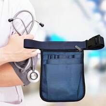 1個時尚休閒的寵物醫生護士工具腰包工作醫療用品收納袋休閒工作肩背袋收納袋工具袋髮套袋理髮師修剪腰帶理髮用品收納袋理髮店毛巾收納腰包適合護理腰包髮型師用尼龍牛津布護士技術員