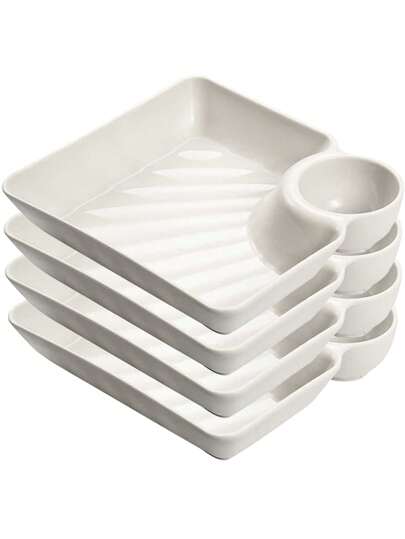 1 قطعة أو 4 قطع طبق مربع بلاستيك سادة للصلصات والملفوفات، مطبخ، هدية عيد الميلاد