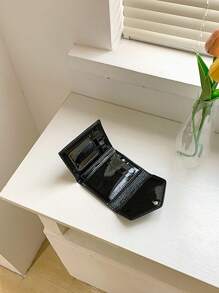 Solid Color Women's Short Coin Laser Shining Coin For Women Wallet Purse Wallet Small Wallet - Black - View 8