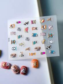 1pc 5d Three-dimensional Animal World Nail Art Sticker - Multicolor - View 4
