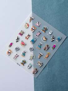 1pc 5d Three-dimensional Animal World Nail Art Sticker - Multicolor - View 3