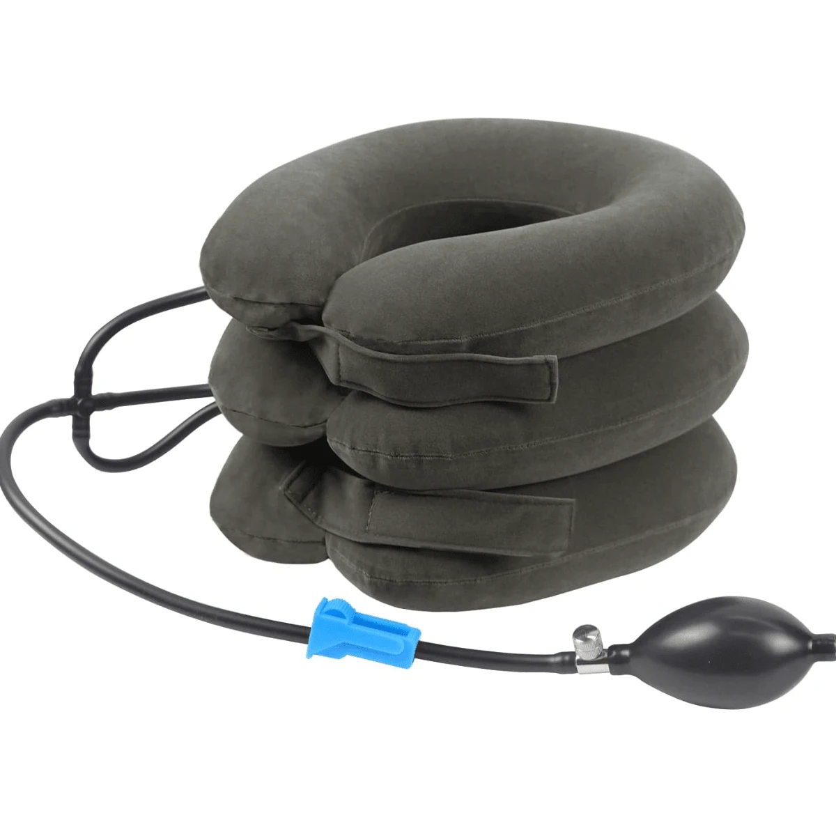 Collarín De Viaje Cervical Ortopédico Inflable Relajante Para Postura Al Viajar - Gris - Ver 1