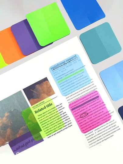 160pcs Square Transparent Waterproof Stickers, Semi-Transparent Bookmark Index Stick-On Memo Pad For Office/School Supplies Back To School