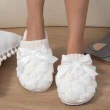 New Arrival Women's Winter Warm Indoor Bowknot Floor Slipper With