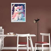 Diy全鑽可愛小貓鑽石畫,適合初學者、兒童、成人藝術繪畫 - 彩色 - 查看 3