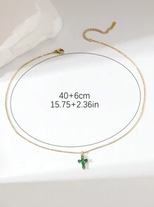 Hihho 1 buc. Colier în formă de cruce în stil de lux pentru femei/bărbați, cadou perfect și accesorii pentru purtarea zilnică, hip hop sau stil american - Multicolor - Vizualizare 10