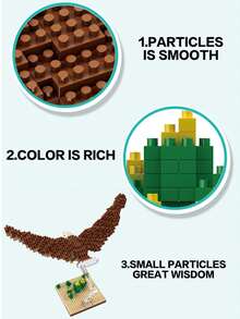 Bloques De Construcción De Águila Juguetes Educativos Montados Para Niños - Marrón - Ver 6