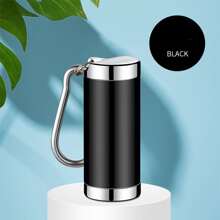 个性化胶囊造型迷你车载烟灰缸，带钥匙扣，便携式户外香烟收纳盒，防飞灰，口袋式香烟烟灰缸 - 黑色 - 查看 1