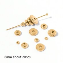 20入組3-10MM不銹鋼金屬平底珠子鬆動隔片珠子適合珠寶製作DIY項鍊手環配件