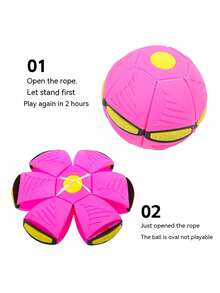 1入隨機顏色彈性跳跳球和飛盤踏板變形玩具,適用於戶外足球遊戲 - 彩色 - 查看 5
