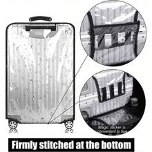 1PC Clear PVC Luggage Cover Case Waterproof Travel Protector Suitcase Covers Transparent Dustproof Trolley Protector For 18 Inch To 30 Inch Luggage Covers Suitcase Protective Cover For Holiday For Vacation Travel Essentials Travel Accessories Bag For School School Accessories School Stuff - Clear - View 4