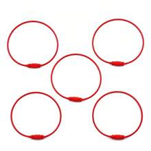 5pcs 1.5mm Thick 150mm Long Steel Wire Rope Key Ring With Colored Spray Paint, Diy Jewelry Making Accessories, Baking Varnish Steel Ring, Creative Pendant Accessories