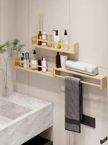 Bookshelves Wall Mounted, 16 .5 Inch Floating Bookshelves For Wall, Wall Bookshelves, Baby Nursery Decor, Solid Wood Wall Mounted Shelves For Books, Toys And Decor Storage Fall Home Decor  Room Decor - Beige - View 2