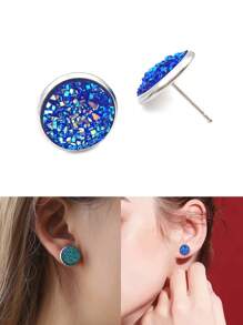 20 Pairs Nickel Free  Stainless Steel Earring Stud Bezel Settings And Stopper Earring Stud Post For Earrings DIY Accessories Finding