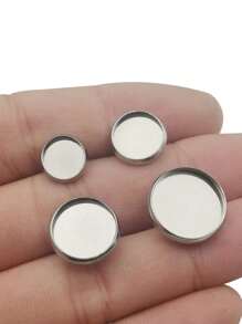 20 Pairs Nickel Free  Stainless Steel Earring Stud Bezel Settings And Stopper Earring Stud Post For Earrings DIY Accessories Finding