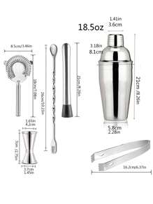 6入組不銹鋼雞尾酒調酒器套裝 - 彩色 - 查看 4