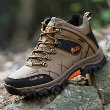 Men's Fashion Lace-Up Athletic Shoes, Comfortable PU Leather Outdoor Anti-Slip Men's Boots, Breathable Casual Shoes For Men, Hiking Shoes For Fall