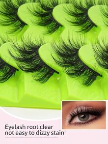 MAGEFY 7 Pairs Of Half Eye Natural Full False Eyelashes,Thick Curling Fluffy Eyelashes For Party Use Manga Eyelashes,Travel Essentials,Elongated Eye Tail - Black - View 6