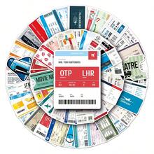 52pcs Boarding Pass Cartoon Doodle Stickers - Multicolor - View 3