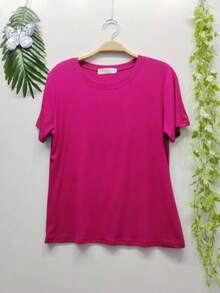 Women Knit Tops - 玫紅色 - 查看 1