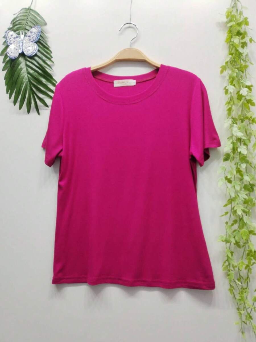 Women Knit Tops - 玫紅色 - 查看 1