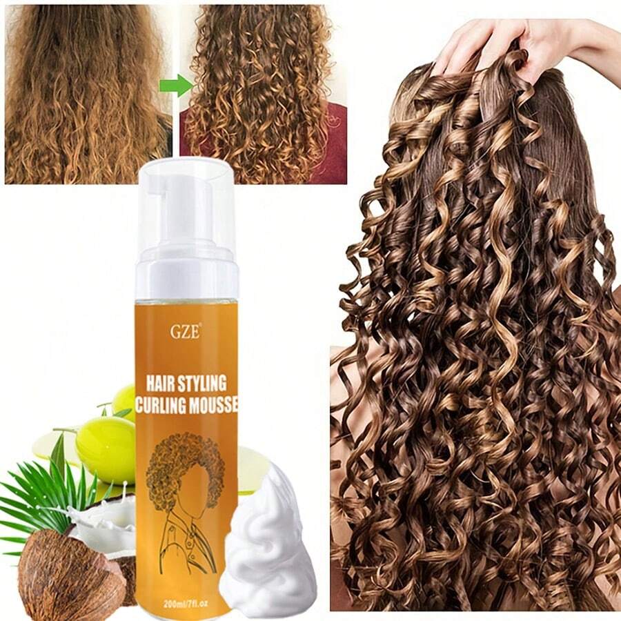 1 pieza de Mousse para rizado del cabello 200ml - Amarillo - Ver 1